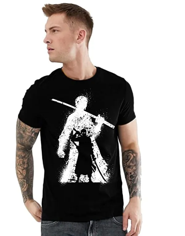 Black_Zoro_One_Piece_Anime_Printed_Half_Sleeve_Round_Neck_T-Shirt_For_Men_&_Women