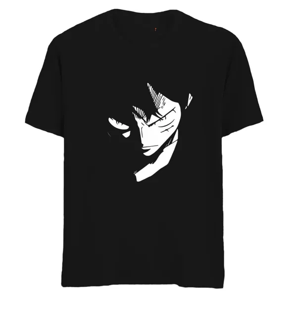 Black_Anime_Lufy_One_Piece_Printed_T-Shirt_For_Men_&_Women