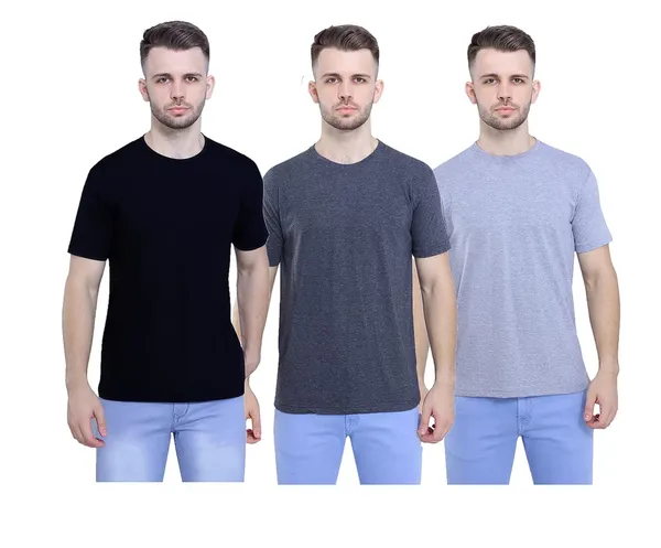 Pure_Cotton_Style_Savvy_Plain_Unisex_T-Shirt_(Pack_Of_3)