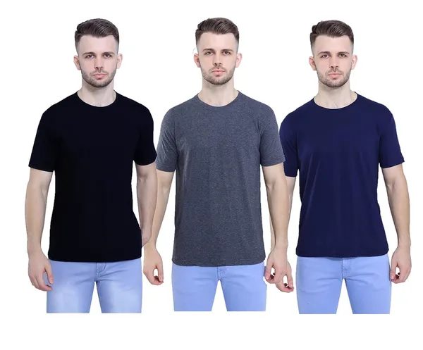 Pure_Cotton_Style_Savvy_Plain_Unisex_T-Shirt_(Pack_Of_3)
