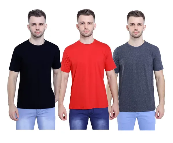 Black,_Red,_Anthracite_Ultra_Soft_Pure_Cotton_Plain_T-Shirt_For_Men_&_Women_(Pack_Of_3)