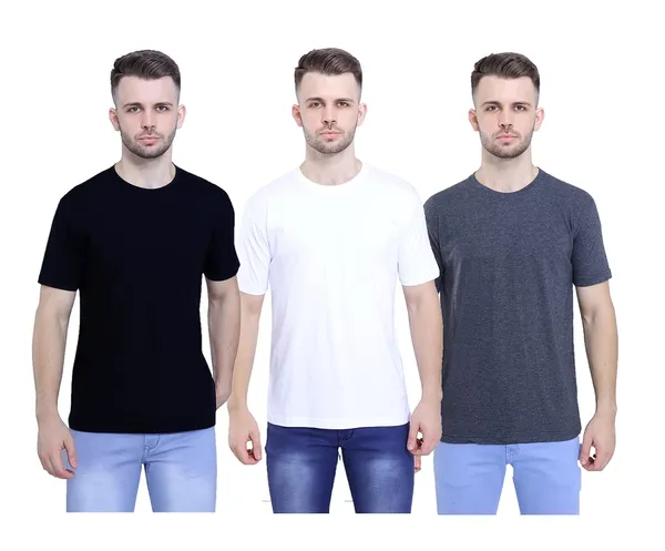 Black,_White,_Anthracite_Ultra_Soft_Pure_Cotton_Plain_T-Shirt_For_Men_&_Women_(Pack_Of_3)