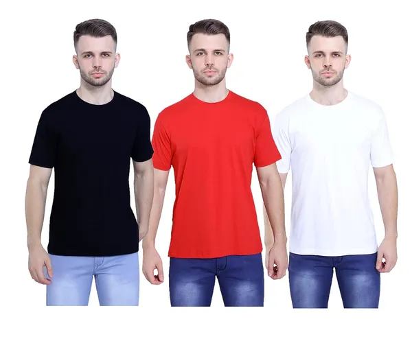 Black,_White,_Red_Ultra_Soft_Pure_Cotton_Plain_T-Shirt_For_Men_&_Women_(Pack_Of_3)