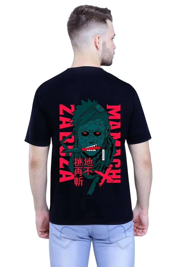 Black_Stylish_Back_Side_Anime_Zabuza_Printed_Round_Neck_T-Shirt_For_Men_&_Women