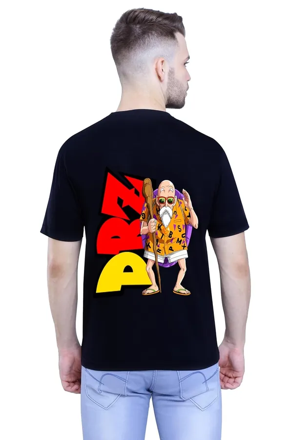 Black_Stylish_Back_Side_Anime_Dbz1_Printed_Round_Neck_T-Shirt_For_Men_&_Women
