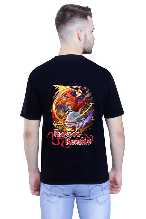 Black_Stylish_Back_Side_Anime_Ken_Printed_Round_Neck_T-Shirt_For_Men_&_Women