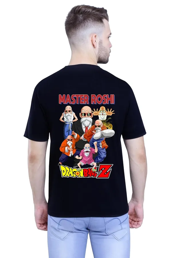 Black_Stylish_Back_Side_Anime_Master_Rose_Printed_Round_Neck_T-Shirt_For_Men_&_Women