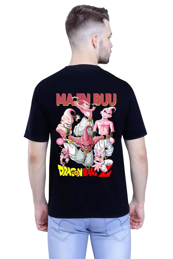 Black_Stylish_Back_Side_Anime_Main_Buu_Printed_Round_Neck_T-Shirt_For_Men_&_Women