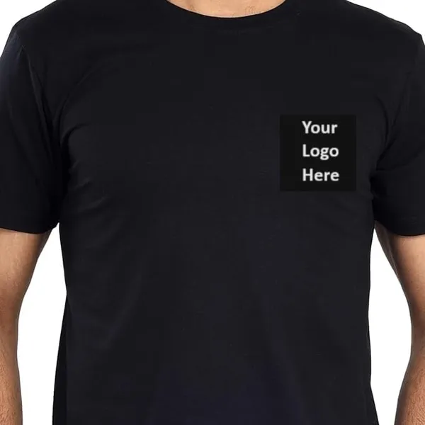 Black_Pure_Cotton_Regular_Fit_Customized_And_Personalized_Logo_On_T-Shirt_For_Men_&_Womens