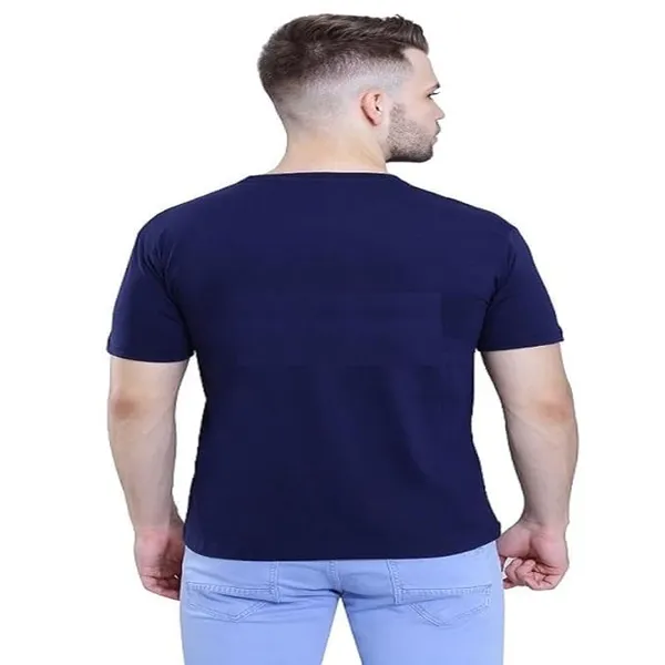 Navy_Blue_Pure_Cotton_Regular_Fit_Personalized_Logo_On_T-Shirt_For_Men_&_Women