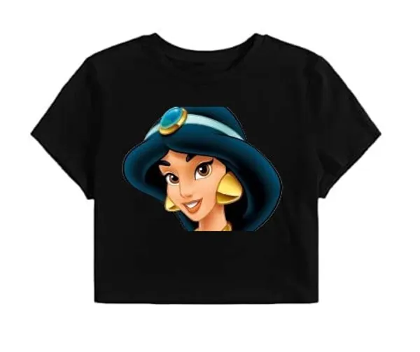 Black_Pure_Cotton_Disney_Princess_Printed_Crop_Top_For_Girls