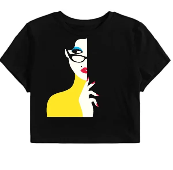 Black_Pure_Cotton_Regular_Fit_Beautiful_Lady_Printed_Crop_Top_For_Girl