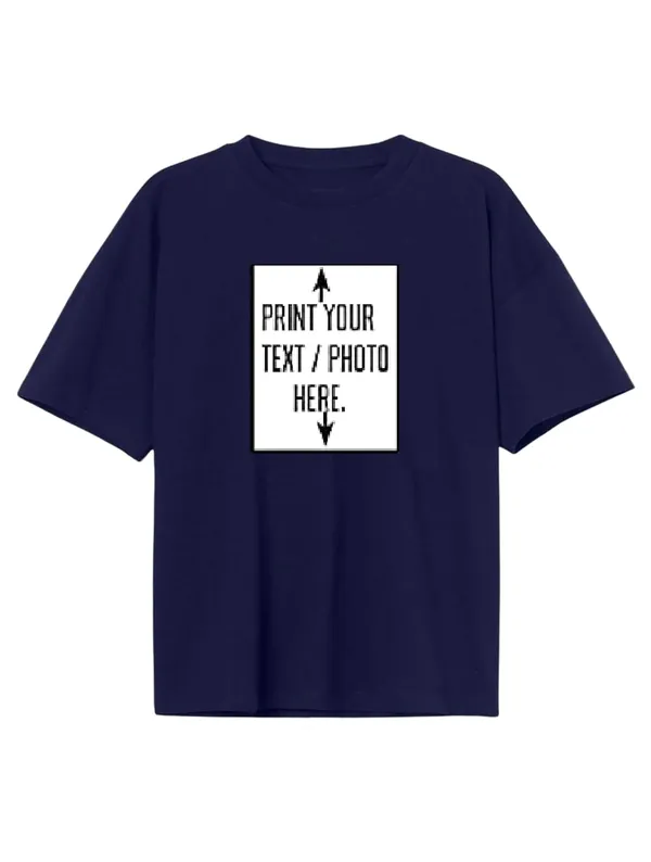Navy_Blue_Pure_Cotton_Personalized_Photo_On_T-Shirt_For_Men_&_Women