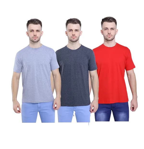 Grey,_Anthracite,_Red_Ultra_Soft_Pure_Cotton_Plain_T-Shirt_For_Men_&_Women_(Pack_Of_3)