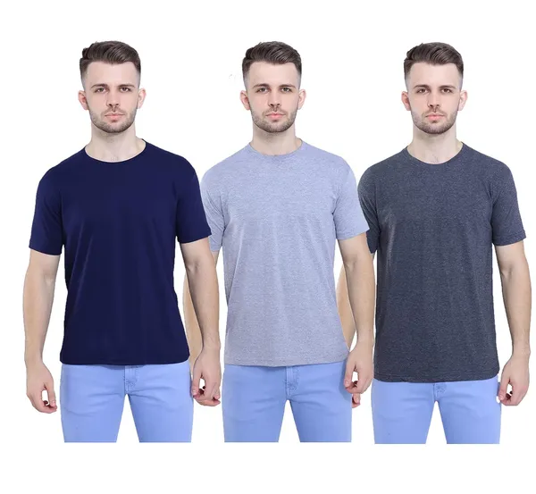 Navy_Blue,_Grey,_Anthracite_Ultra_Soft_Pure_Cotton_Plain_T-Shirt_For_Men_&_Women_(Pack_Of_3)