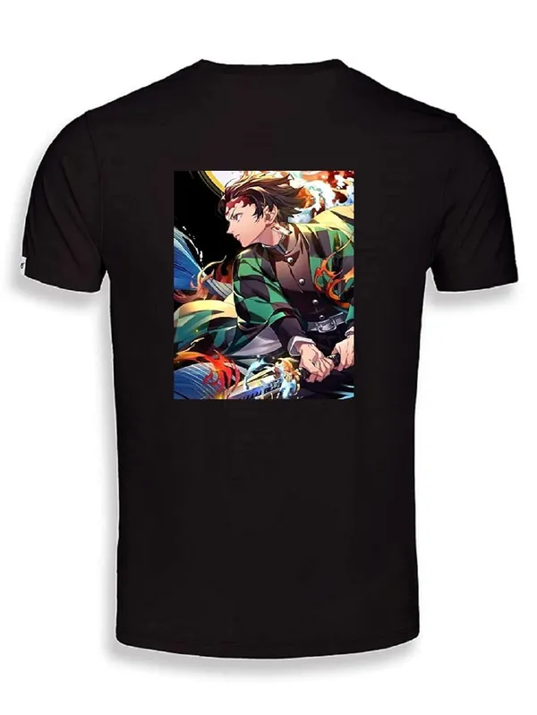 Black_Cotton_Anime_Regular_Fit_No_Yaiba_Manga_Series_Round_Neck_T-Shirt_For_Men_&_Women