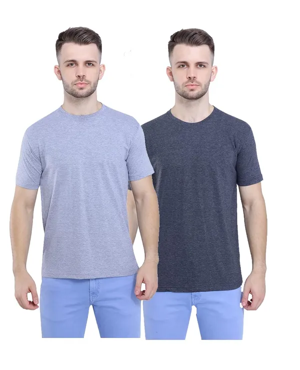 Grey_Melange,_Anthracite_Melange_Pure_Cotton_Ultra_Soft_Stylish_Plain_T-Shirt_For_Men_Women_(Pack_Of_2)