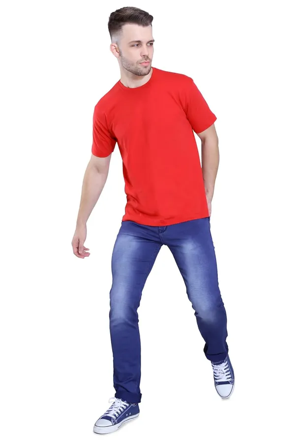 Red_Pure_Cotton_Ultra_Soft_Stylish_Half_Sleeve_Plain_T-Shirt_For_Men_&_Women