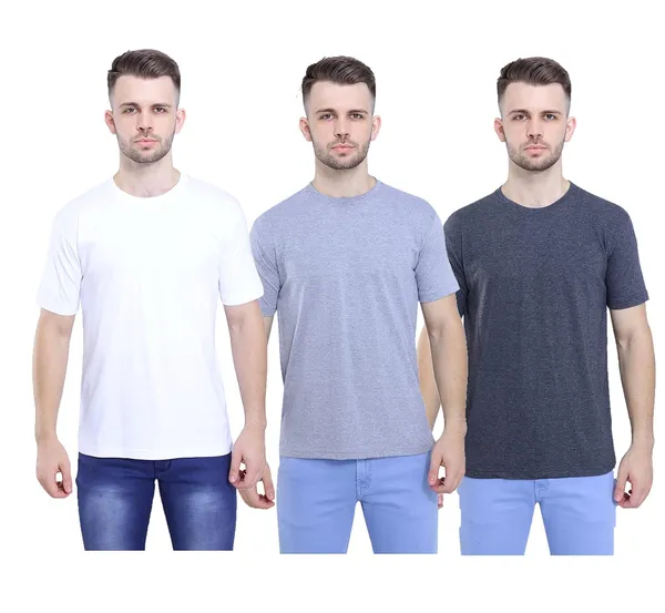 White,_Grey,_Anthracite_Ultra_Soft_Pure_Cotton_Plain_T-Shirt_For_Men_&_Women_(Pack_Of_3)