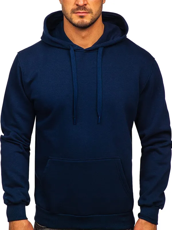 Navy_Blue_Plain_Hoodies_Pullover_Sweatshirt_For_Men_&_Women