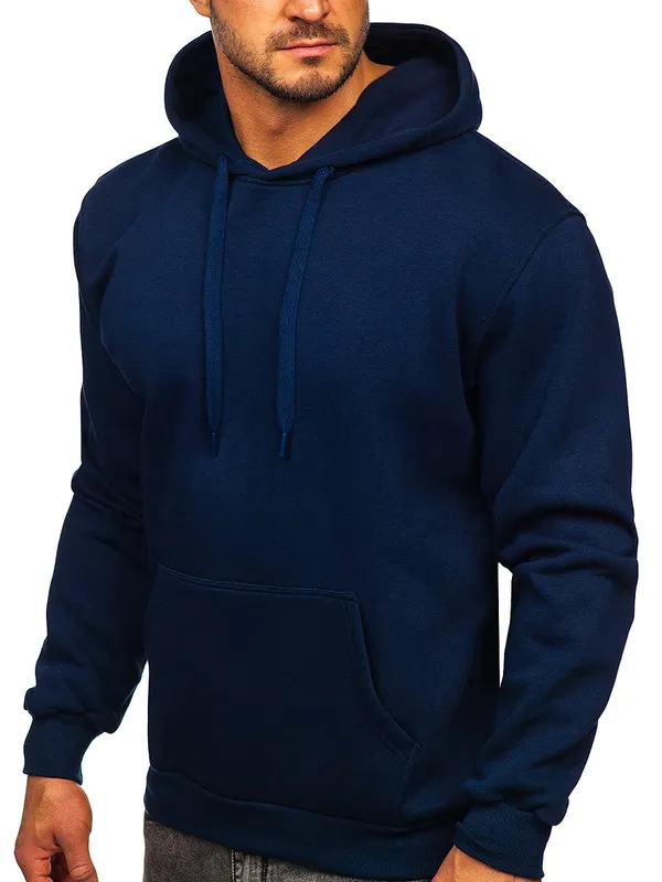 Navy_Blue_Plain_Hoodies_Pullover_Sweatshirt_For_Men_&_Women