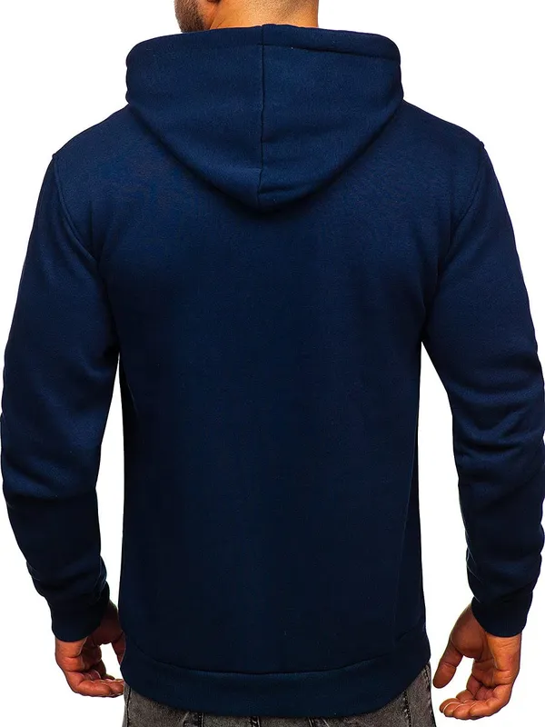 Navy_Blue_Plain_Hoodies_Pullover_Sweatshirt_For_Men_&_Women