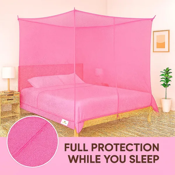 Pink_Poly_Cottton_Mosquito_Net_For_Protection_Against_Insect_Borne_Diseases