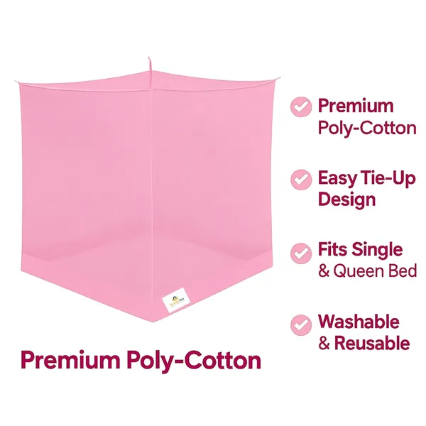Pink_Poly_Cottton_Mosquito_Net_For_Protection_Against_Insect_Borne_Diseases