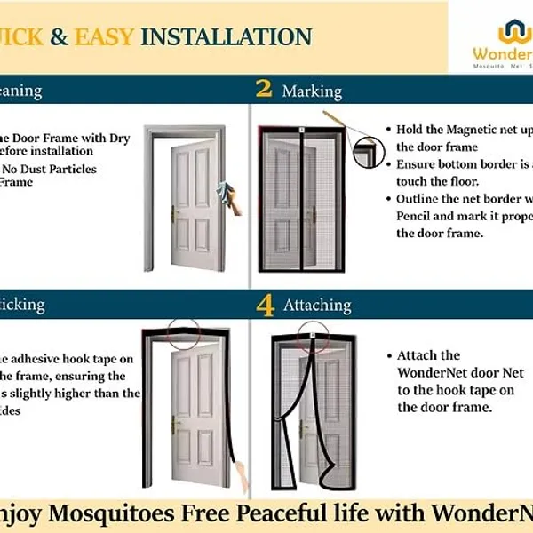 Black_Door_Fibreglass,_Polyester_Mosquito_Net_For_Protection_Against_Insect_Borne_Diseases