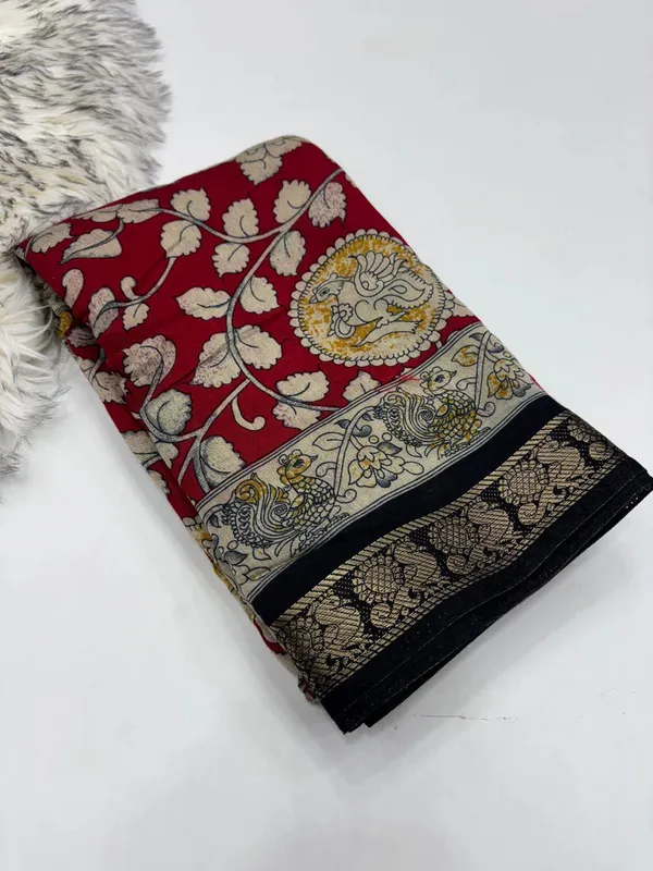 Pure_Red_Mangalkari_Viscose_Silk_Saree