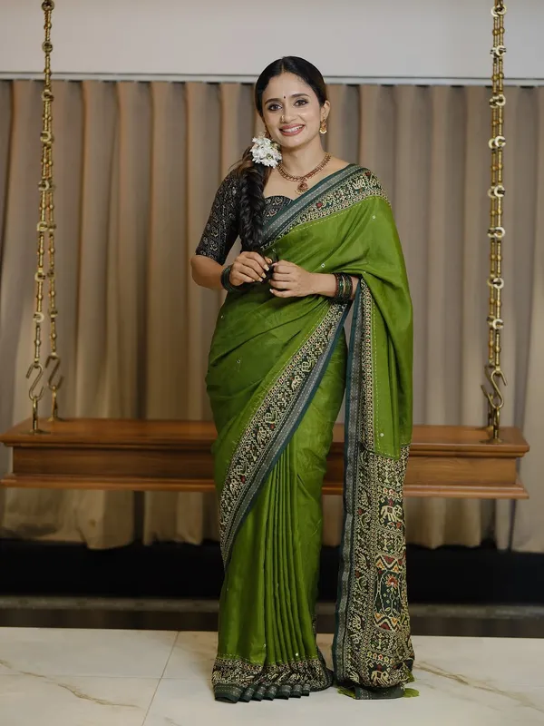 Janaki_Green_Mul_Cotton_Saree