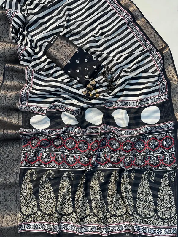 NEW_SEMI_GAJJI__AAJRAKH_GOLDAN_BODAR_SILK_SAREE