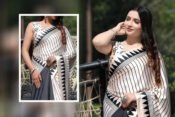 New_Artistic_Modal_Silk_Saree_With_Blouse_Piece_For_Women
