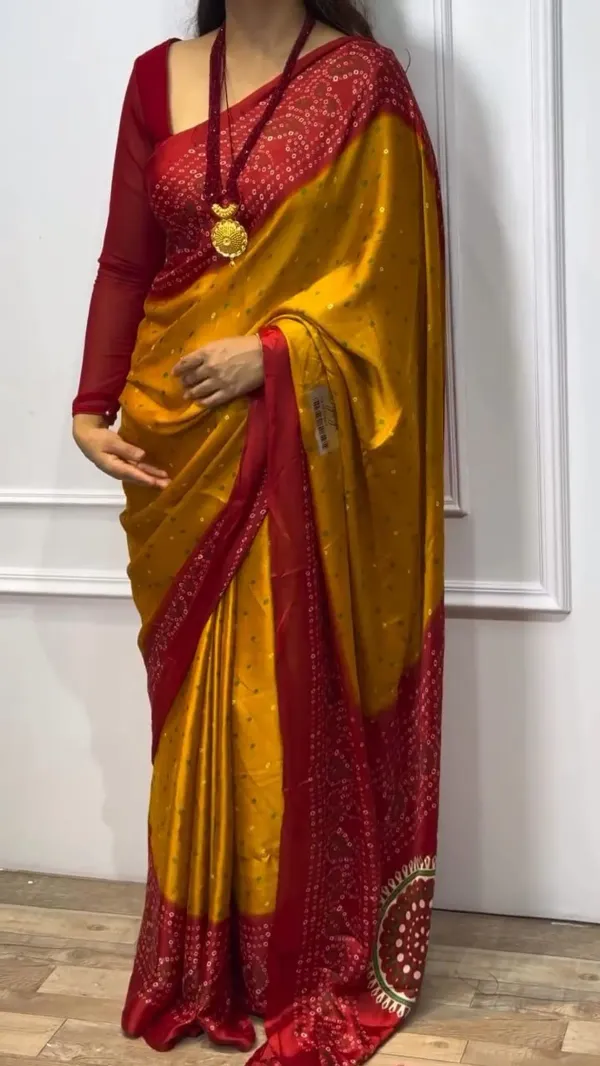 MUSTARD_AND_RED_MODAL_SILK__JAIPURI_BANADHANI_SAREE