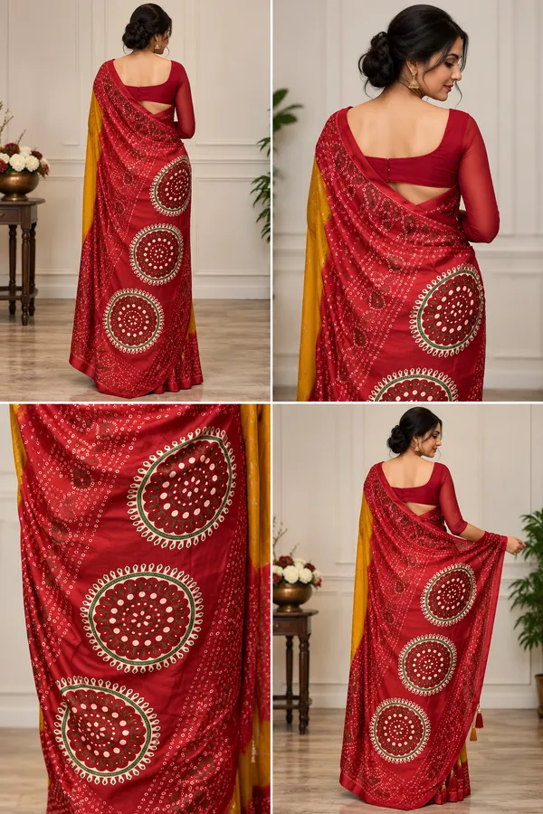 MUSTARD_AND_RED_MODAL_SILK__JAIPURI_BANADHANI_SAREE