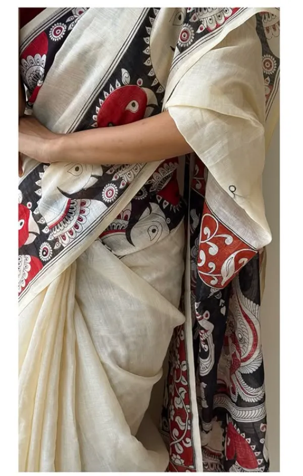 KALMKARI_BODER___LINEN__SAREE__WITH_BLUSE_PIC_