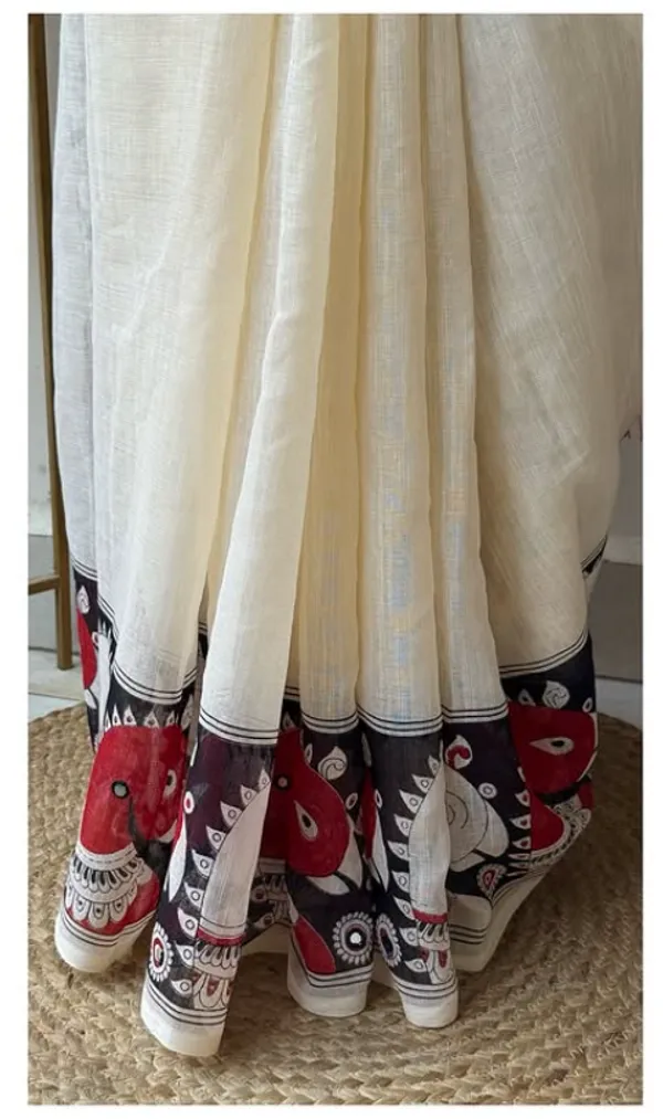 KALMKARI_BODER___LINEN__SAREE__WITH_BLUSE_PIC_
