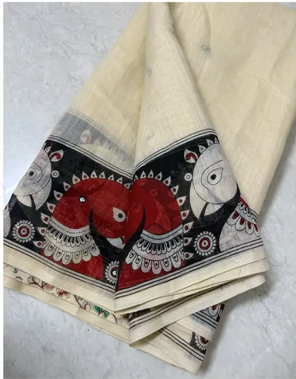 KALMKARI_BODER___LINEN__SAREE__WITH_BLUSE_PIC_