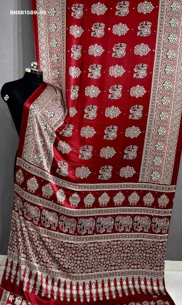 Premium_Soft_Silk_Gajji_Bandhej_Saree_with_Mirror_Work_&_Ajrakh_Print