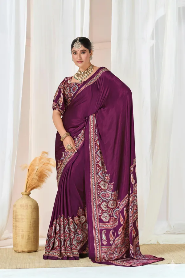 Semi_Pure_Gajji_Soft_Silk_Saree_With_Hand_Ajrakh_Designing