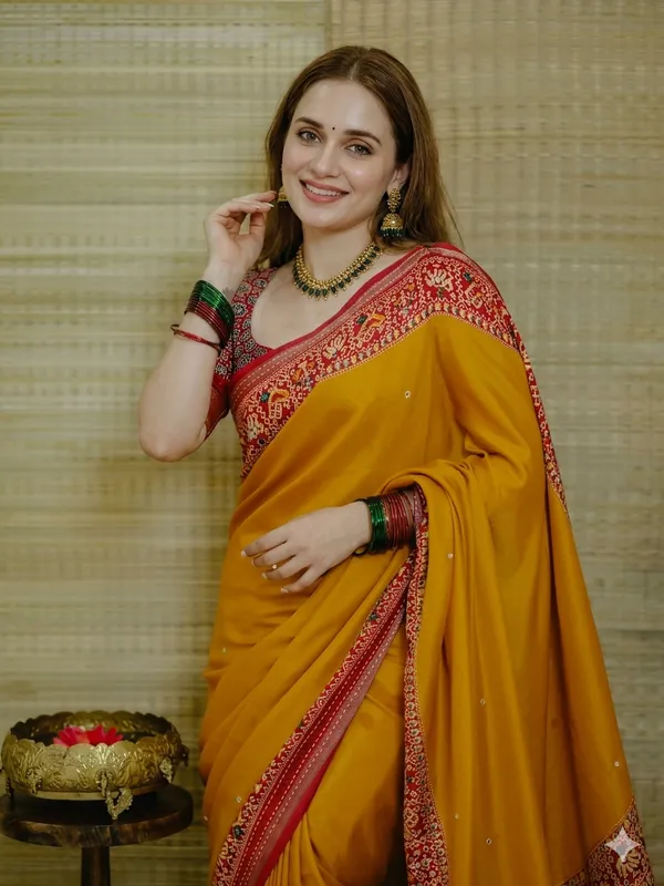 MUSTARD_YELLOW_:_MULCOTTON_SAREE