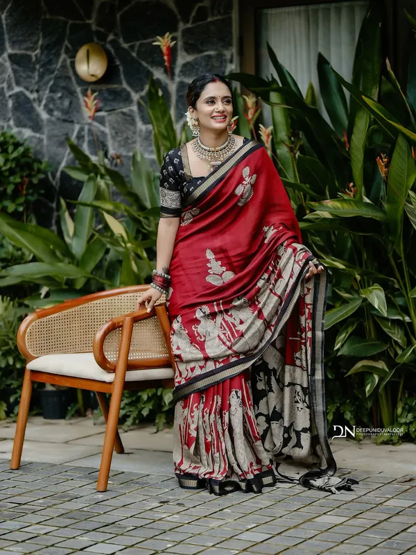 JUIPURI_MAROON_MULL_CITTAN_SAREE