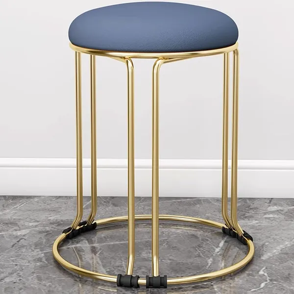 Set_of_2_Gold_&_Blue_Stackable_Ottoman_Stools_With_Cushion_Top_|_Space_Saving_&_Comfortable_Home_Furniture_|_35L_x_35W_x_46H_Cm