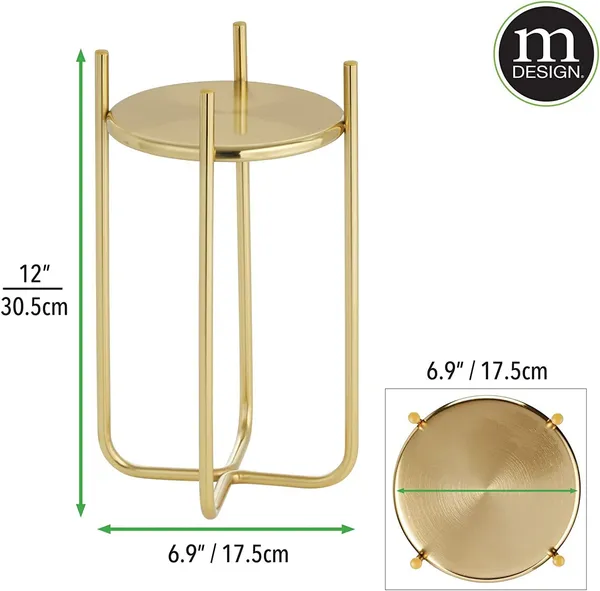 Soft_Brass_Metal_Steel_Modern_12_Inch_Medium_Plant_Stand,_Planter_Holder,_With_Decorative_Crisscross_Design_For_Table,_Floor;_Holds_Indoor/Outdoor_Plants,_Flower_Pot_Stand__17_x_17_x_30_Centimeters