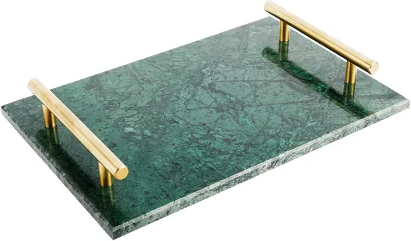 Green_Handmade_Marble_Stone_Decorative_Tray_With_Gold-Coloured_Metal_Handles,_Ideal_For_Counter,_Vanity,_Dresser,_Nightstand_And_Desk_30L_x_20W_x_4H_Centimeters