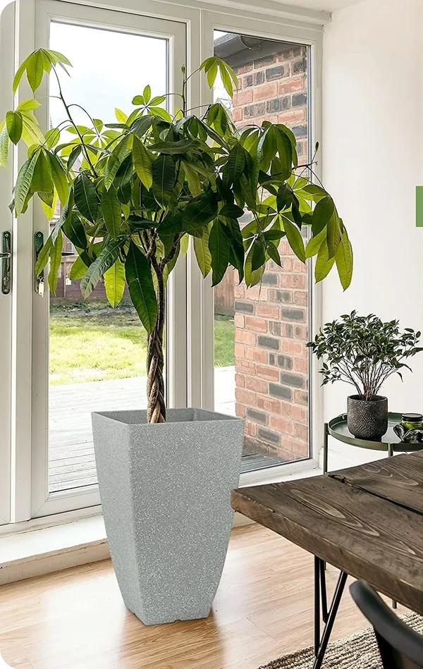 White_Texture_Tall_Metal_Planters_For_Outdoor_Plants_Set_Of_2,_Outdoor_Planters_For_Front_Porch_Balcony,_Galvanized_Iron_21_Inch_Large_Planters_For_Outdoor_Indoor_30L_x_30W_x_53H_Centimeters