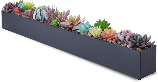 Grey_Modern_Narrow_Planter_Box_|_16"_Metal_Perfect_As_A_Succulent_Planter_For_Table_Or_Window_Sill_Planters_Indoor_|_Rectangular_Stainless_Steel_Long_Planter_40_x_8_x_9_Centimeters