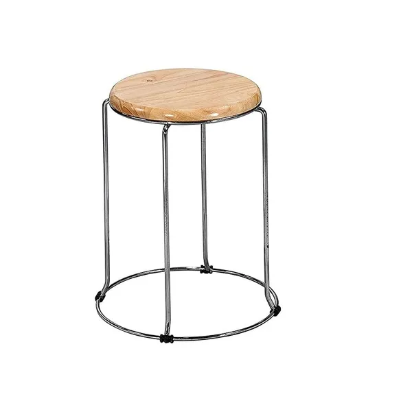 Silver_Versatile_Metal_Frame_Wooden_Stools_|_For_Home,_Kitchen,_And_Office_|_23L_x_23W_x_45H_Cm