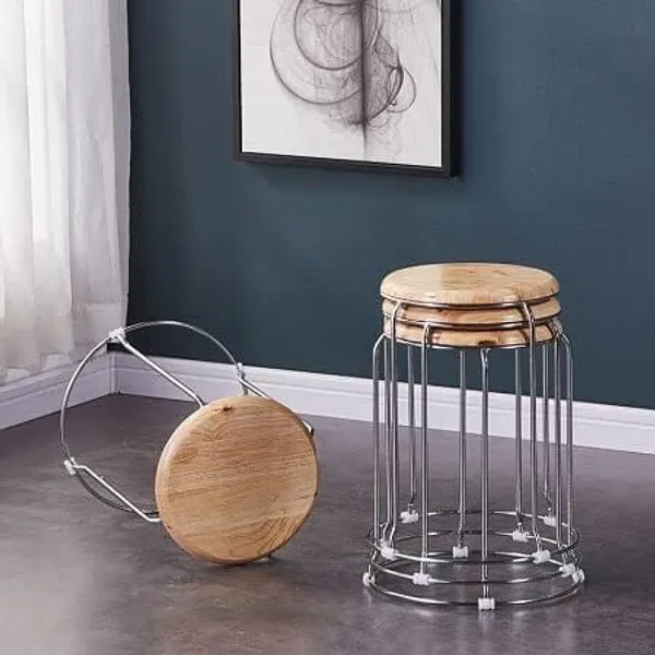 Silver_Versatile_Metal_Frame_Wooden_Stools_|_For_Home,_Kitchen,_And_Office_|_23L_x_23W_x_45H_Cm
