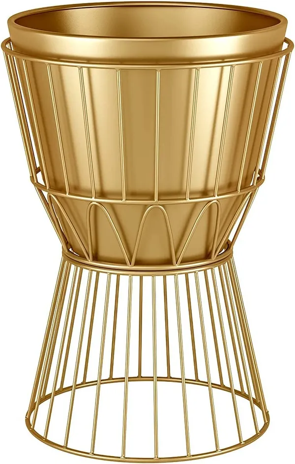 Gold_Metal_Plant_Stand_With_Pot_12"_Decorative_Metal_Plant_Holder_Stand_Indoor,_Gold_Plant_Stand_Modern_Flower_Potted_Rack_For_Corner_Display,Office_17.5"_Tall_(2_Pack)_30.5_x_30.5_x_43.2_Centimeters